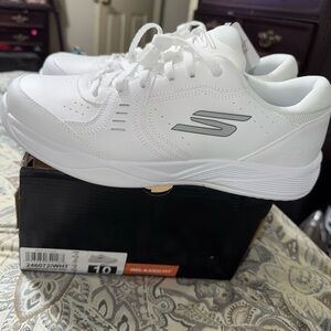 Skechers White Relaxed Fit Pickleball Sneakers